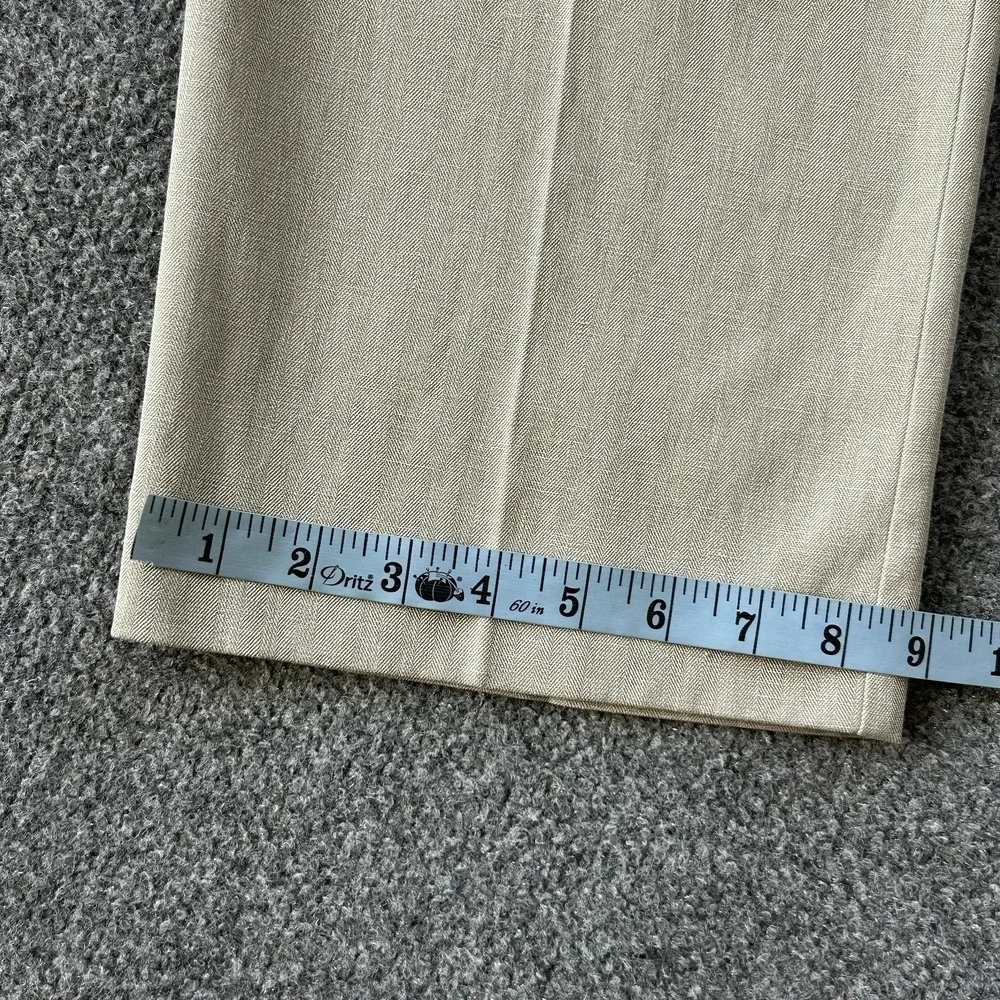 Tommy Bahama Pants Mens 38x32 Beige Silk Cotton Herringbone Dress‎ Trousers